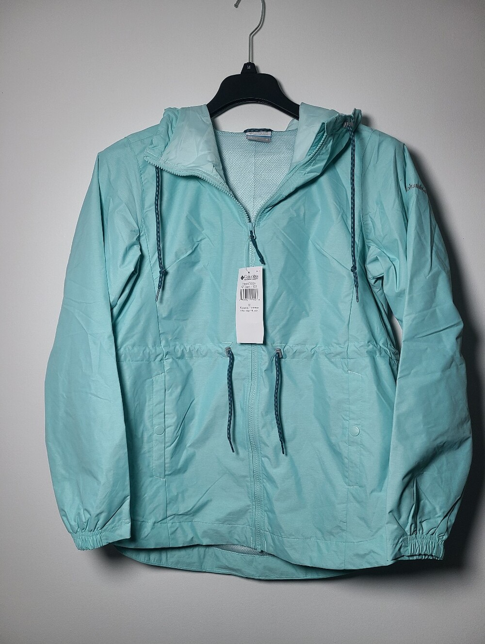 Light Blue Hooded Windbreaker Lillian Jacket  Womens Size Medium